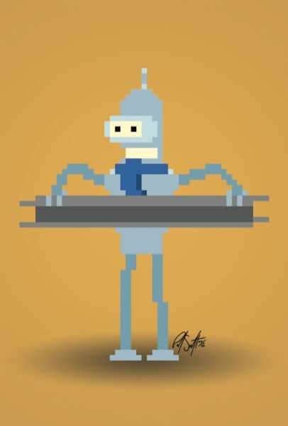 Futurama Bender 4" x 6" Artwork Print