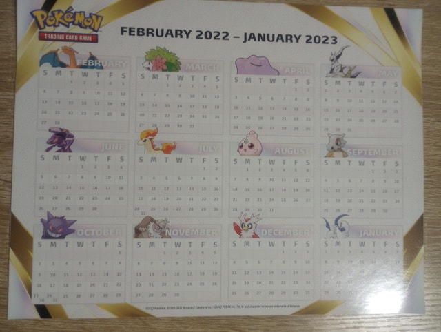 3 Pokemon Booster Packs & 2022 Sticker Calendar - photo 2