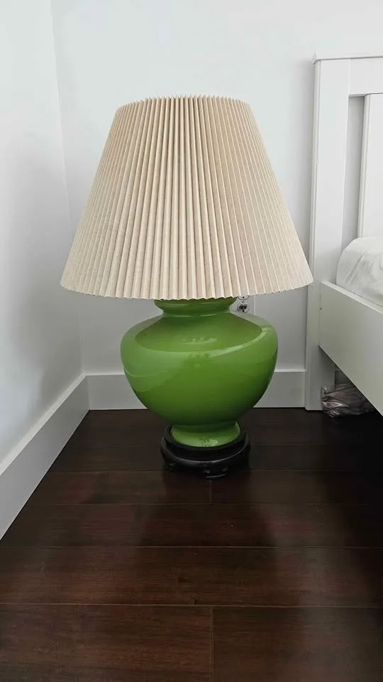 Antique Green Norman Perry Lamp with Brass Fittings image indicator(4)