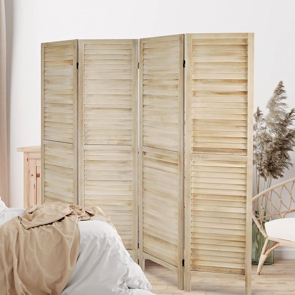 4 Panel Wood Room Divider
