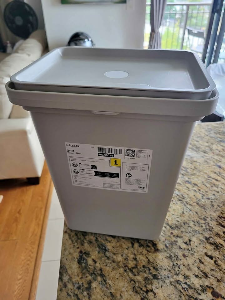 🏆IKEA HÅLLBAR Garbage Bin with lid, light gray, 10L