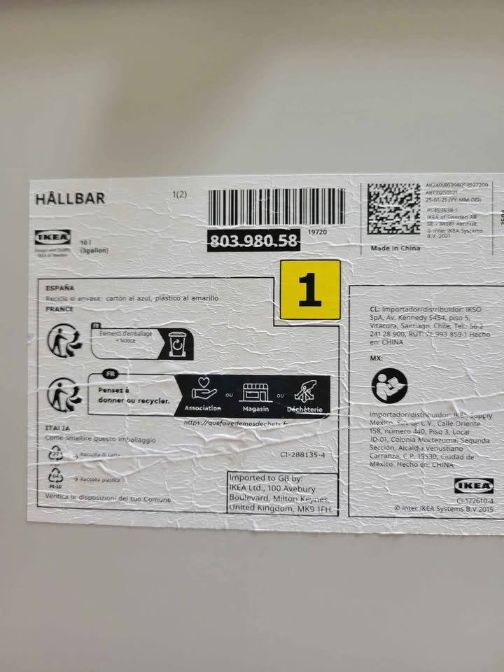 🏆IKEA HÅLLBAR Garbage Bin with lid, light gray, 10L - photo 4