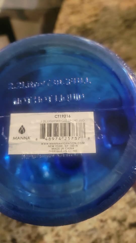 🏆MANNA Half Gallon Water Bottle 2.2L Blue - photo 2