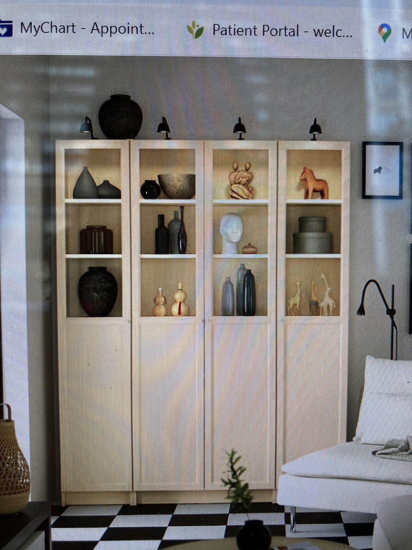 IKEA BILLY Bookcase with Doors and Extension Units