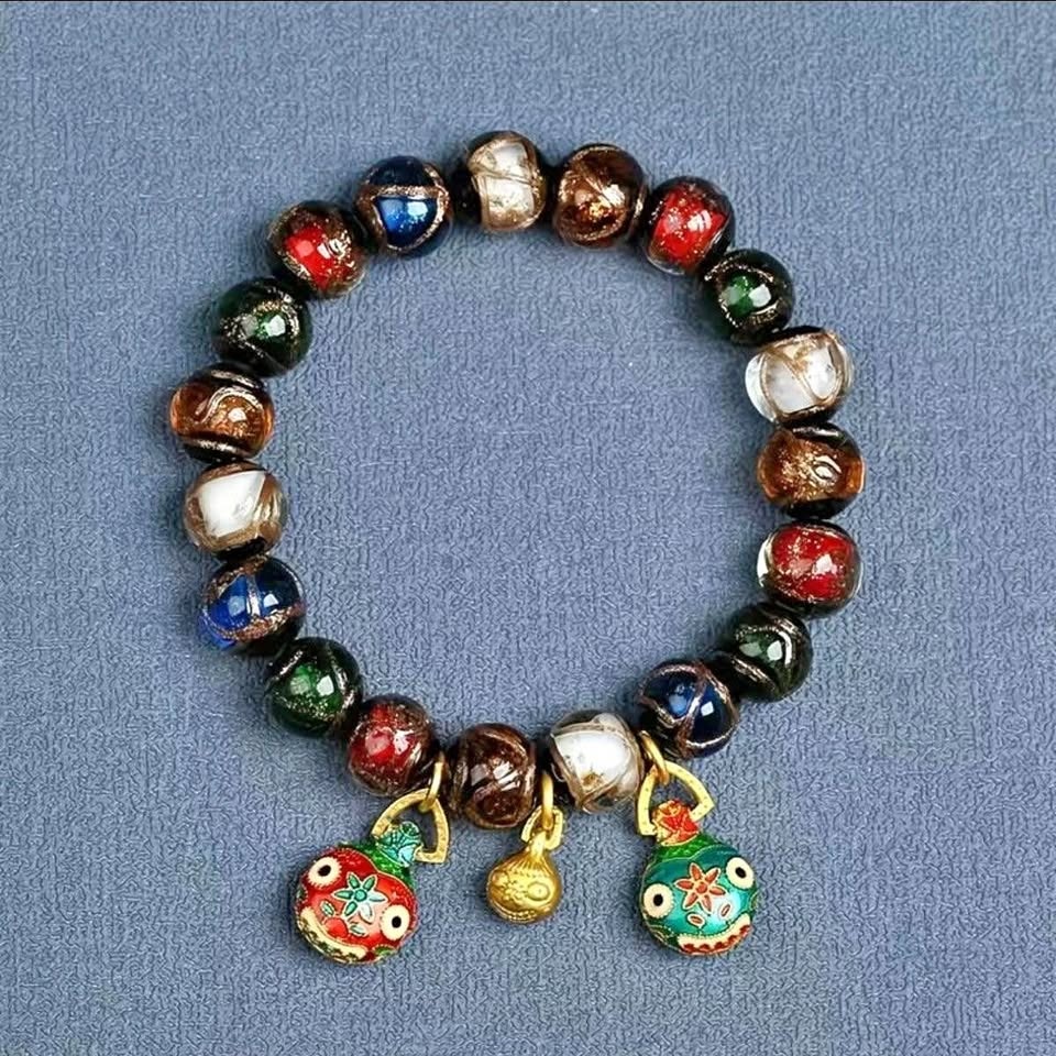 Multi-gem incense ash bracelet