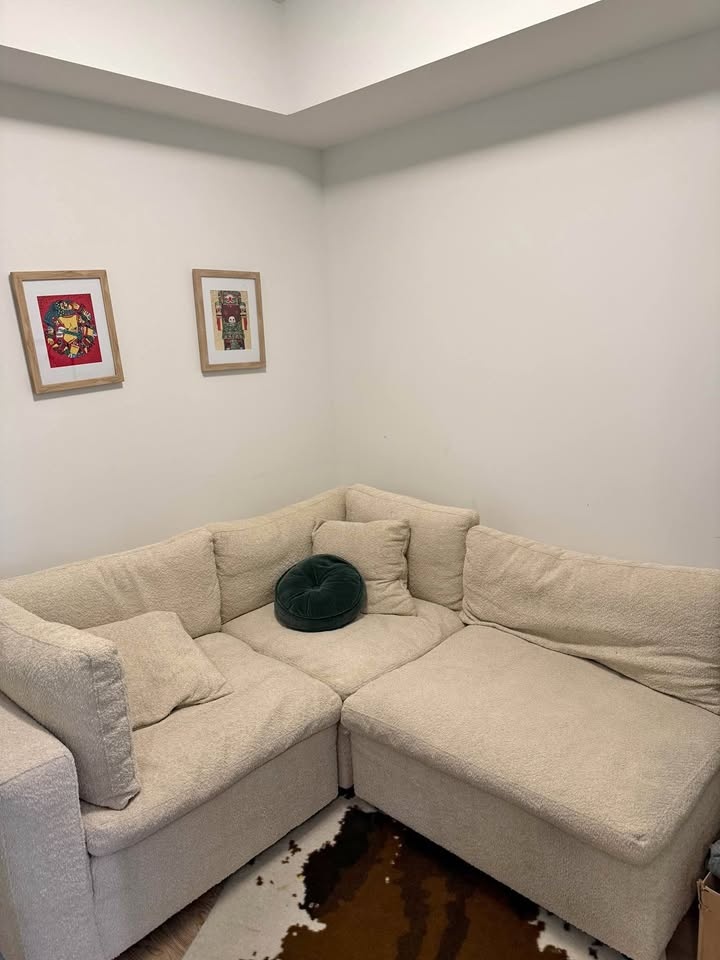 Modular Cream Bouclé 3-Piece Sofa - Chesterfield Shop (Canada)