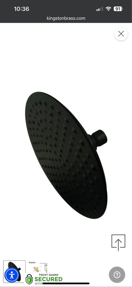 Rain Shower Head Black