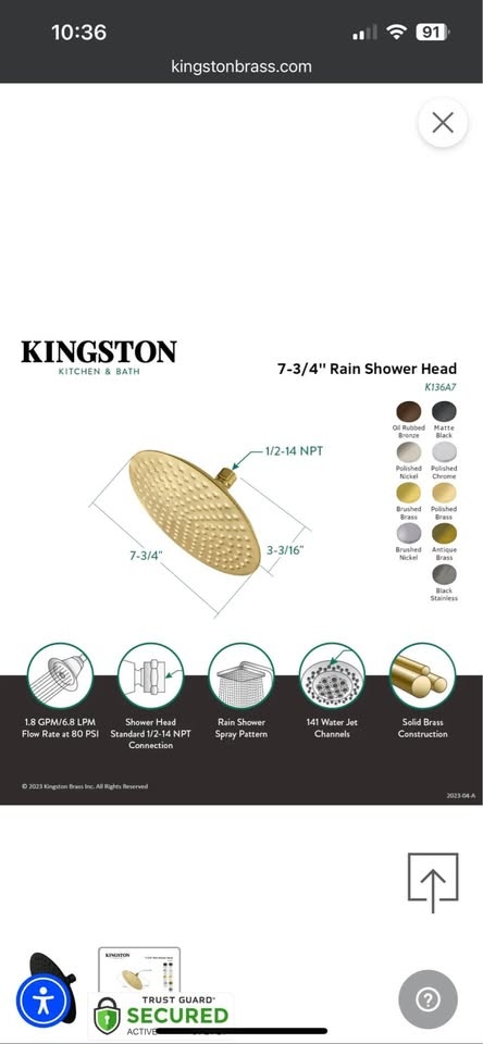 Rain Shower Head Black - photo 2