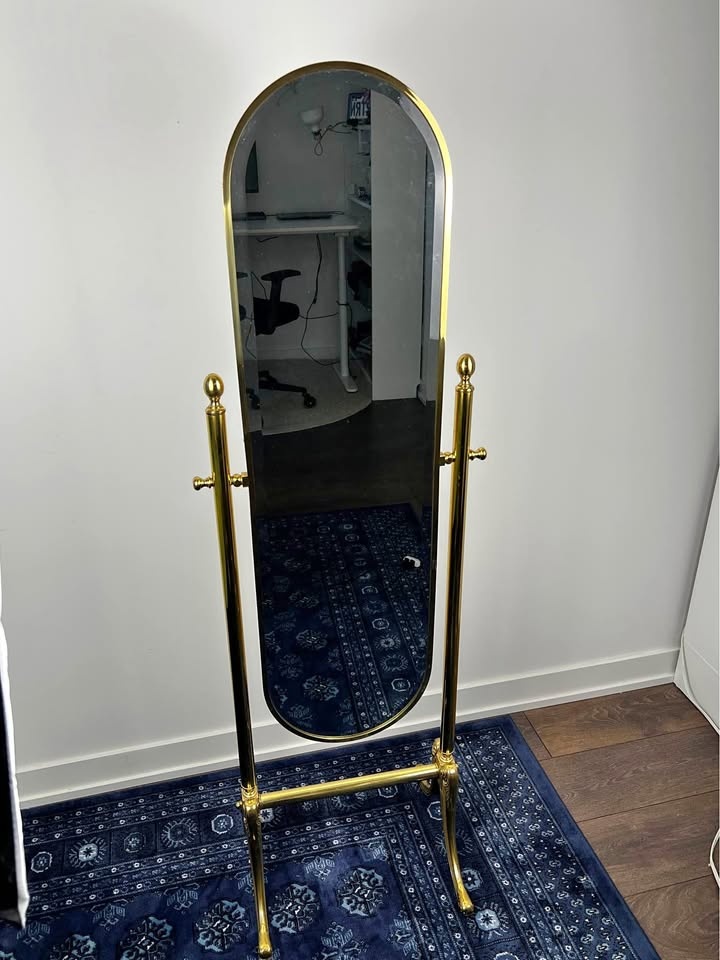 Solid Brass Full Length Vintage Mirror