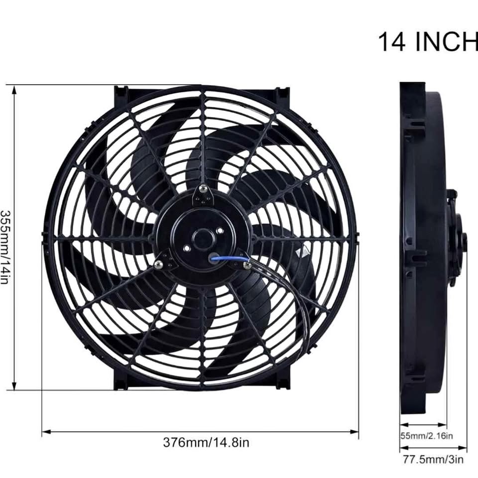 14" Automobile universal cooling fan for radiator Mount Kit
