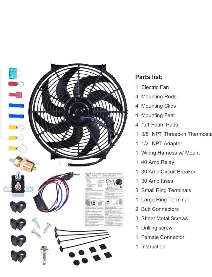 14" Automobile universal cooling fan for radiator Mount Kit - photo 2