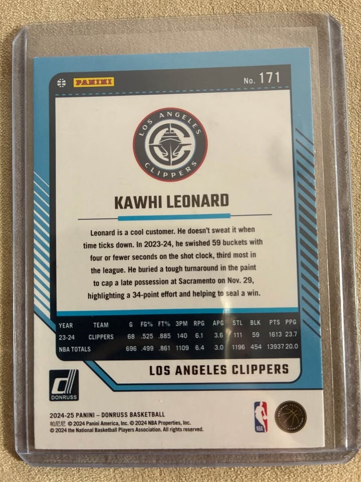 2024-25 Panini Donruss Kawhi Leonard #171 Winter Holo - photo 2
