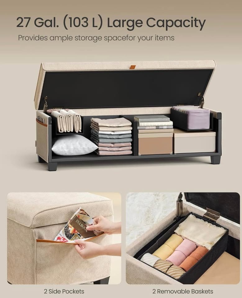 SONGMICS Storage Ottoman Bench – New in Box - photo 3