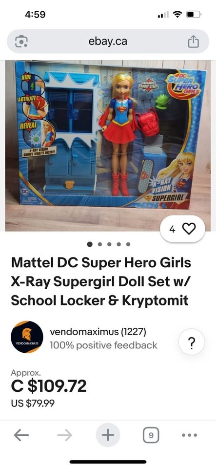 Mattel DC Super Hero Girls X-Ray Supergirl Doll Set w/ Locker & - photo 4
