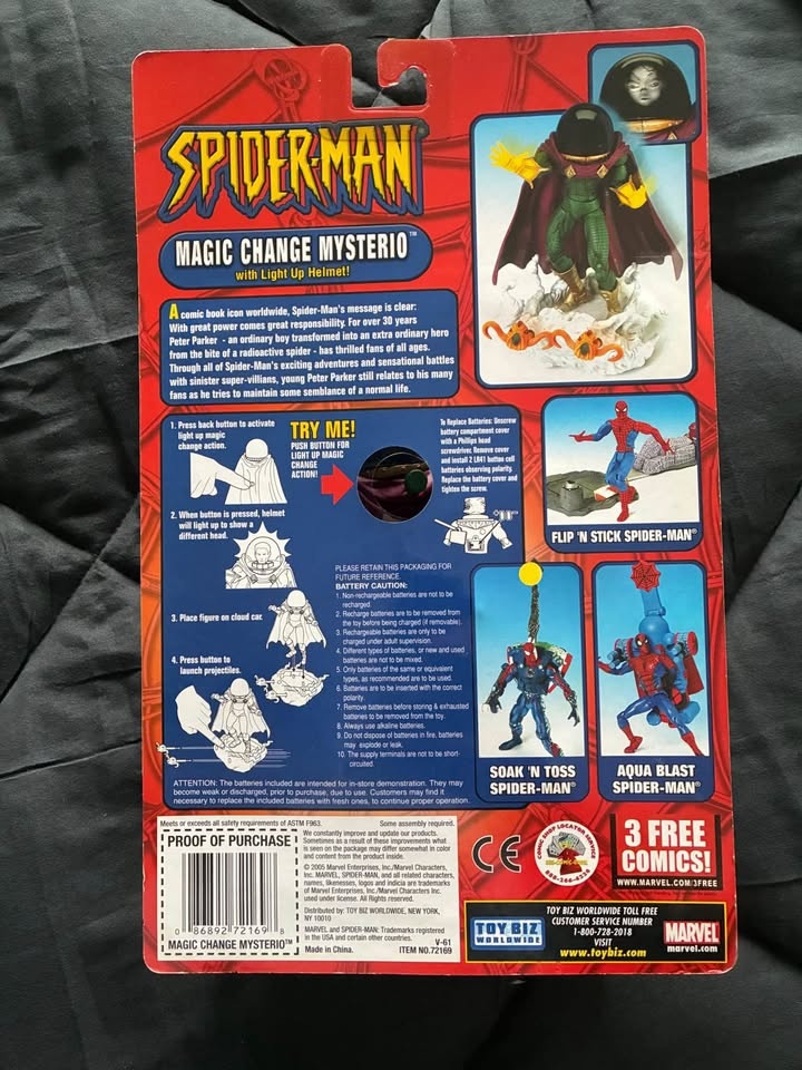 SPIDER-MAN CLASSICS VILLAIN MAGIC CHANGE MYSTERIO TOYBIZ 2004 - photo 2