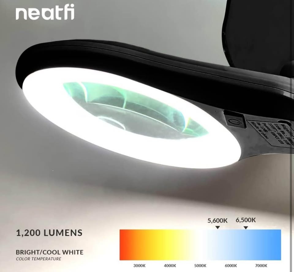 Neatfi LED Magnifying Floor Lamp - 1200 Lumens, 5" Bifocal 5X & - photo 4