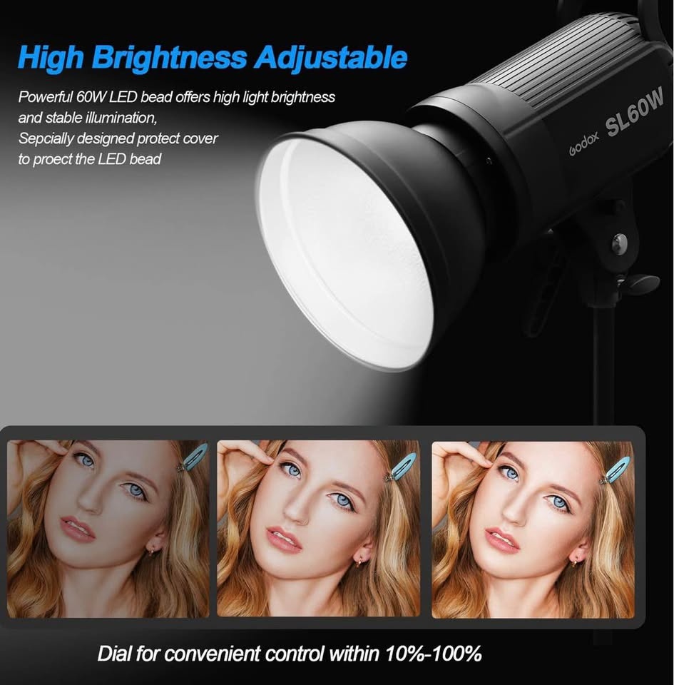 Godox SL-60W LED Video Light 5600K – CRI 95+, Bowens Mount, Remo - photo 4