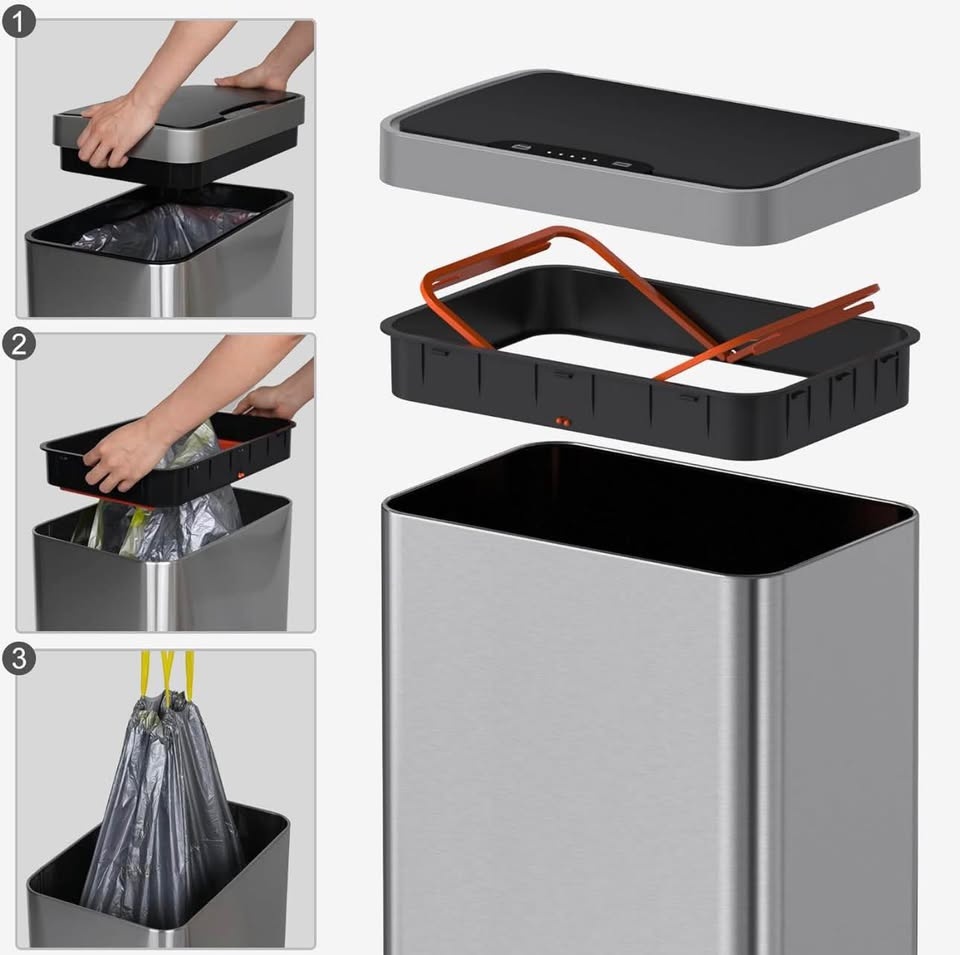 Mbillion 15 Gallon Touchless Trash Can - photo 4