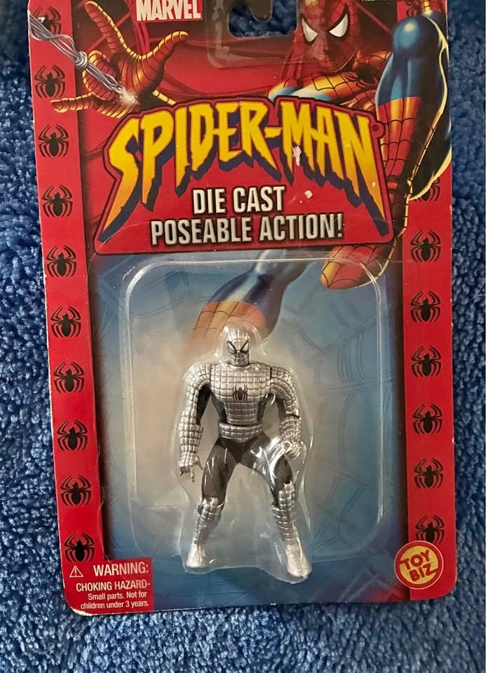 Marvel Spider-Man Silver Armor (2002) Toy Biz Die-Cast Mini Figu