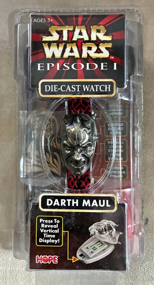 1999 Star Wars Ep 1 Darth Maul Die-Cast Watch New