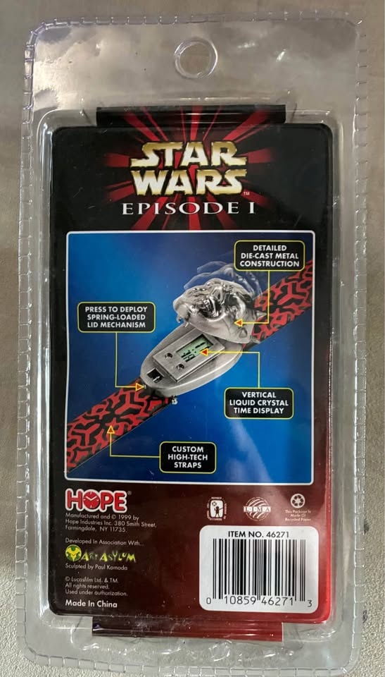 1999 Star Wars Ep 1 Darth Maul Die-Cast Watch New - photo 2