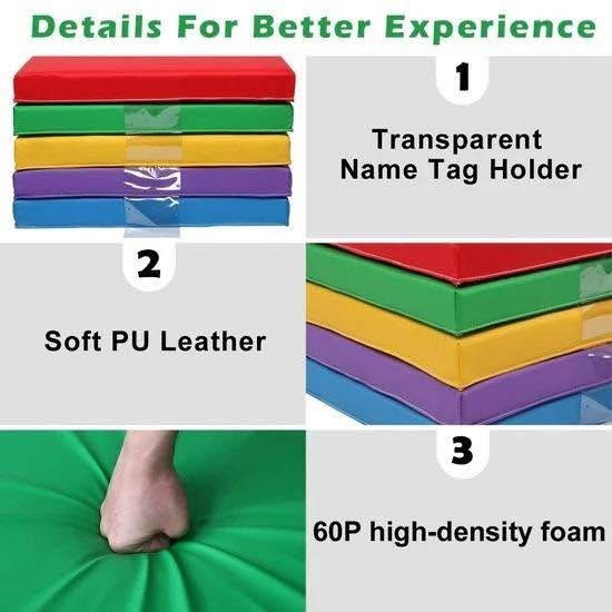 New, Sealed 2-Inch Thick Rainbow Rest Nap Mats (5-Pack) - photo 2