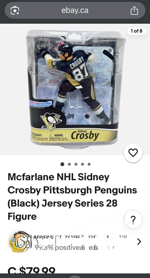 Mcfarlane NHL Sidney Crosby Pittsburgh Penguins Jersey Figure - photo 2