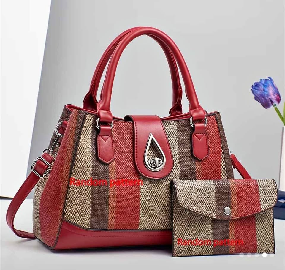 Brand new Large capacity 2pc beautiful red color hand bag for wo