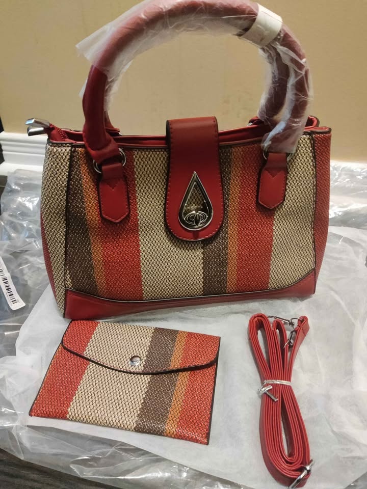 Brand new Large capacity 2pc beautiful red color hand bag for wo - photo 4