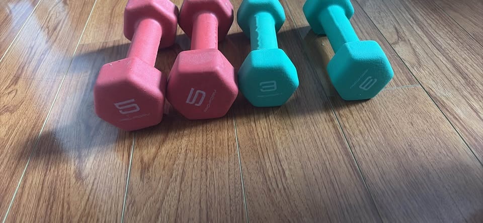 Pink and Teal Dumbbells - photo 2