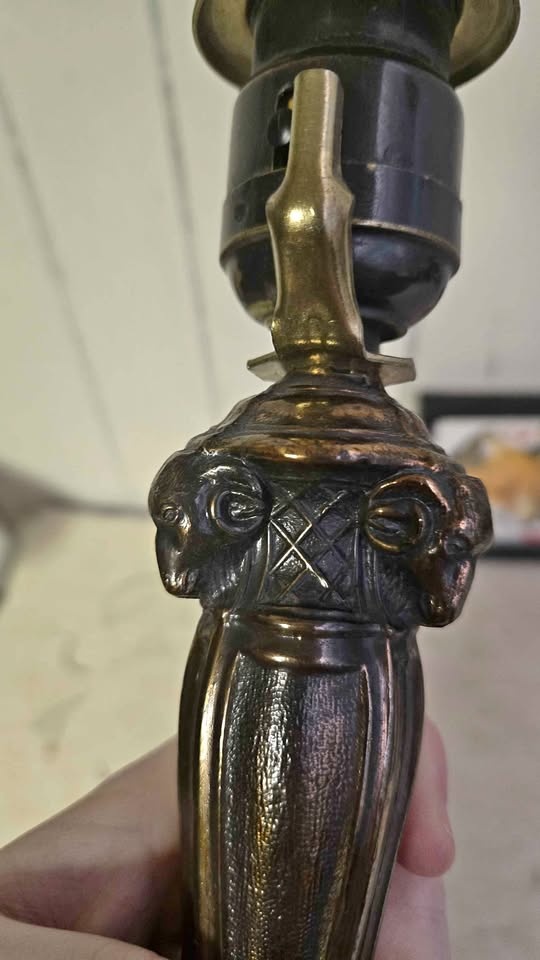 Vintage Ram Brass Lamp Base