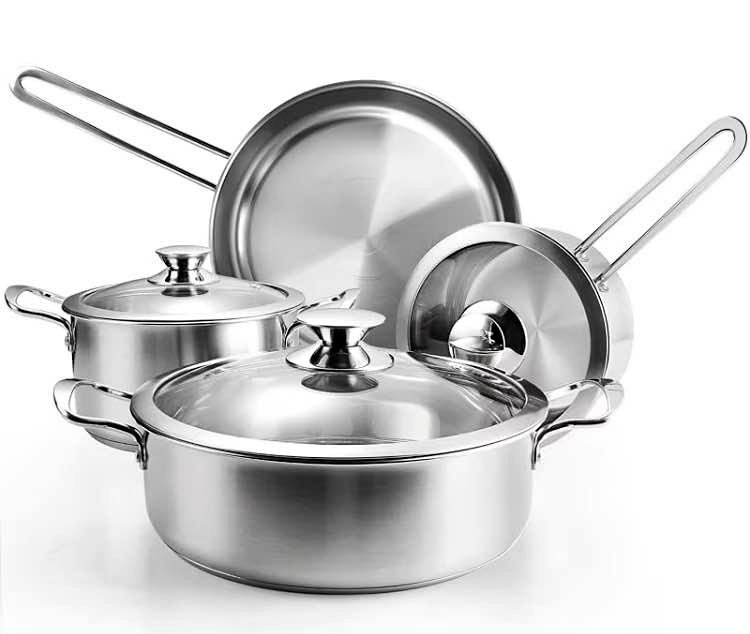 BNIB 7pc 5 Layer Stainless Steel Cookware Set