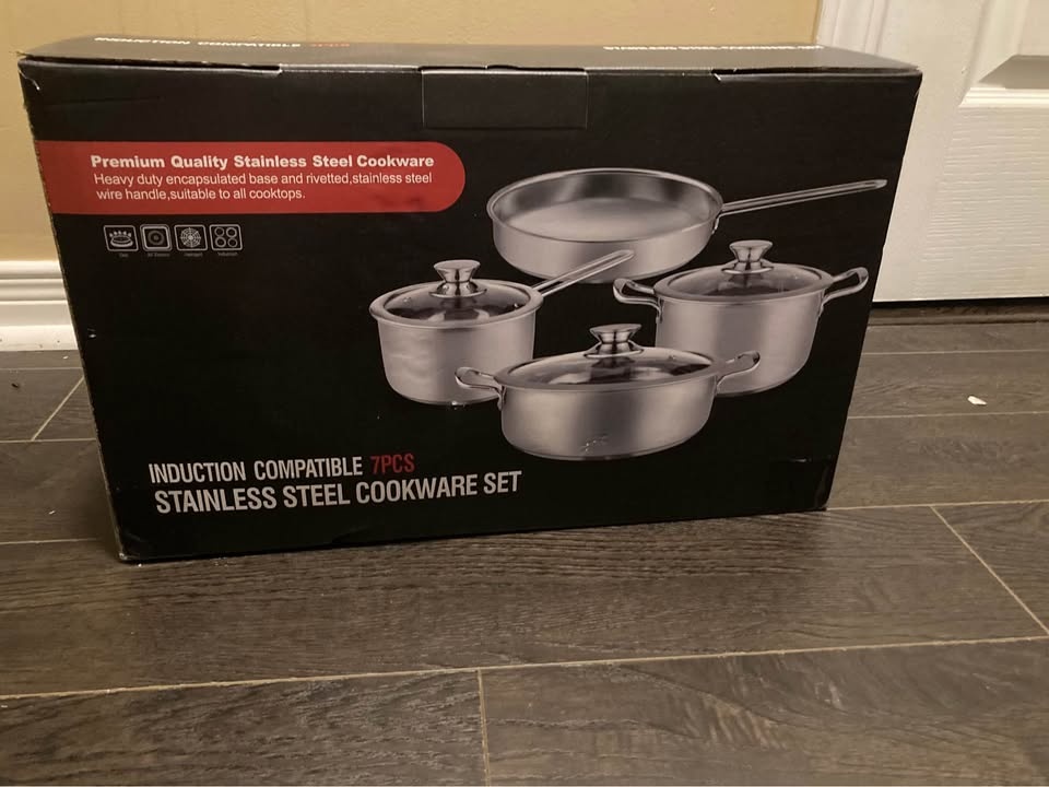 BNIB 7pc 5 Layer Stainless Steel Cookware Set - photo 3
