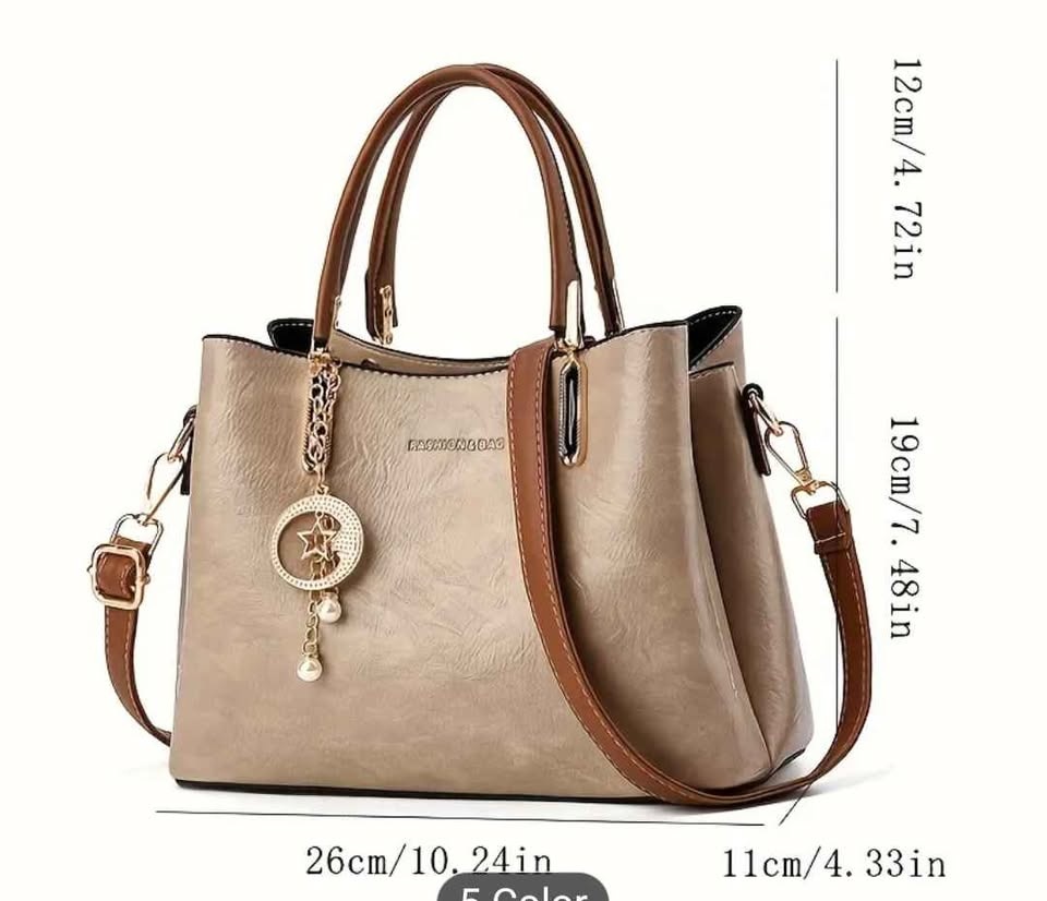 Brand new large capacity khaki color beautiful hand bag for wome - photo 2