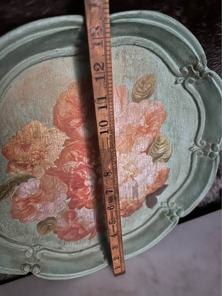 🏆Vintage Floral Decoupage Wooden Tray – Shabby Chic Delight🌸 - photo 5