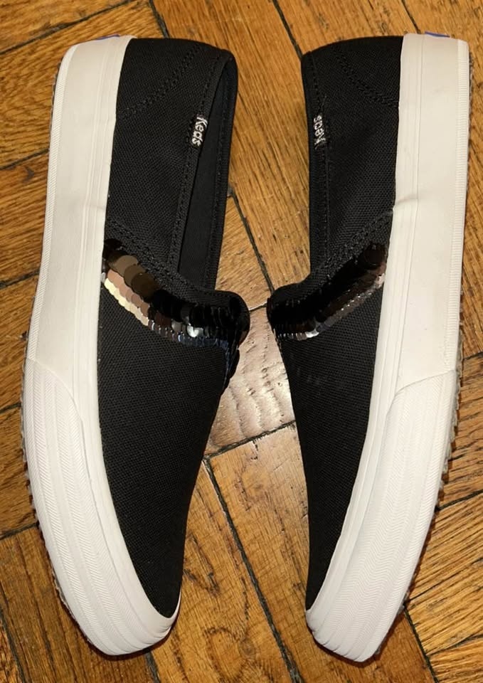 KEDS Double Decker Black Sequined Sneakers NEW-in-Box SZ 7.5 🏆 - photo 2