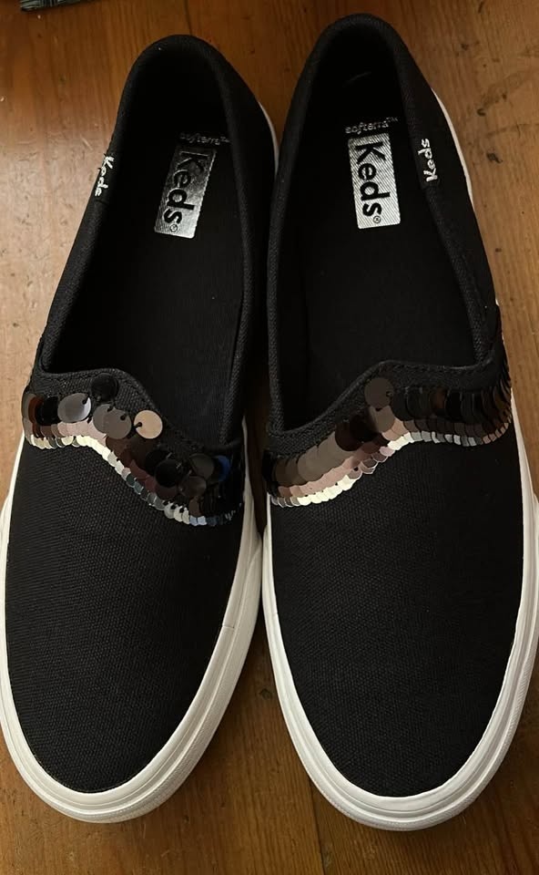 KEDS Double Decker Black Sequined Sneakers NEW-in-Box SZ 7.5 🏆 - photo 5