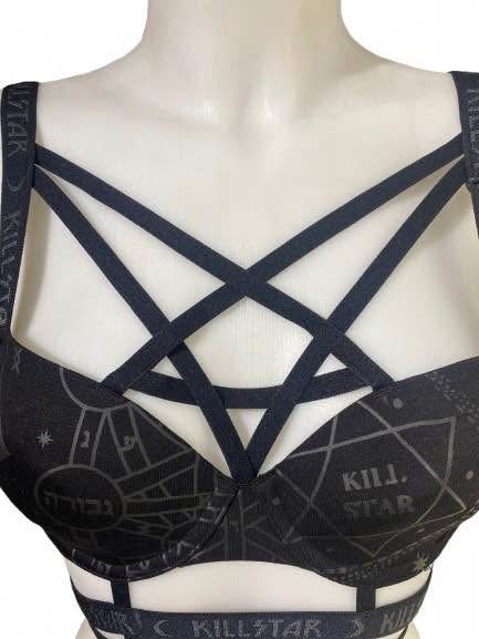🏆 Killstar Sixth Sense Black Strappy Bra NWT XS - photo 2