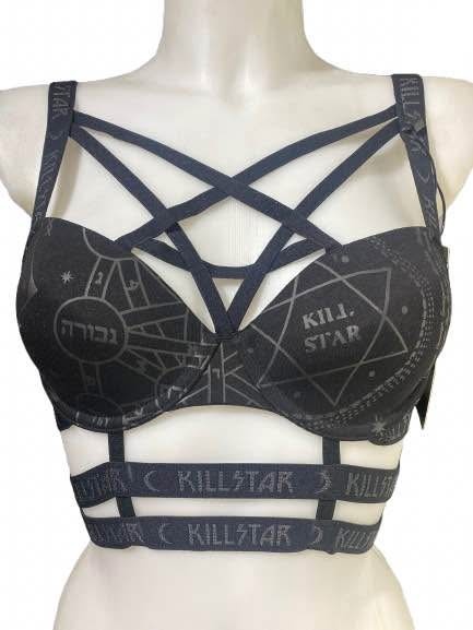 🏆 Killstar Sixth Sense Black Strappy Bra NWT XS - photo 3