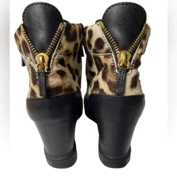🏆 Giuseppe Zanotti Leopard Print Wedge Sneaker Boots Sz 41 - photo 3