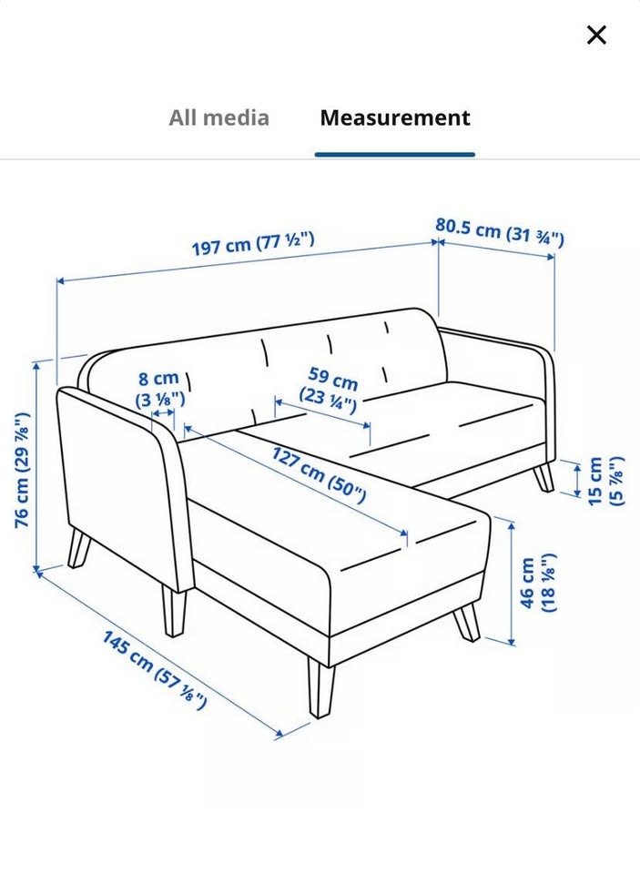 IKEA Apartment Size Reversible Sectional Sofa/Couch - photo 5