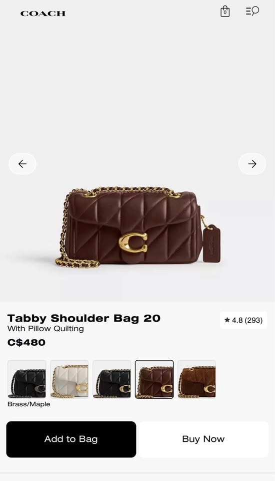 Coach Quilted Tabby 20 in Maple - photo 4