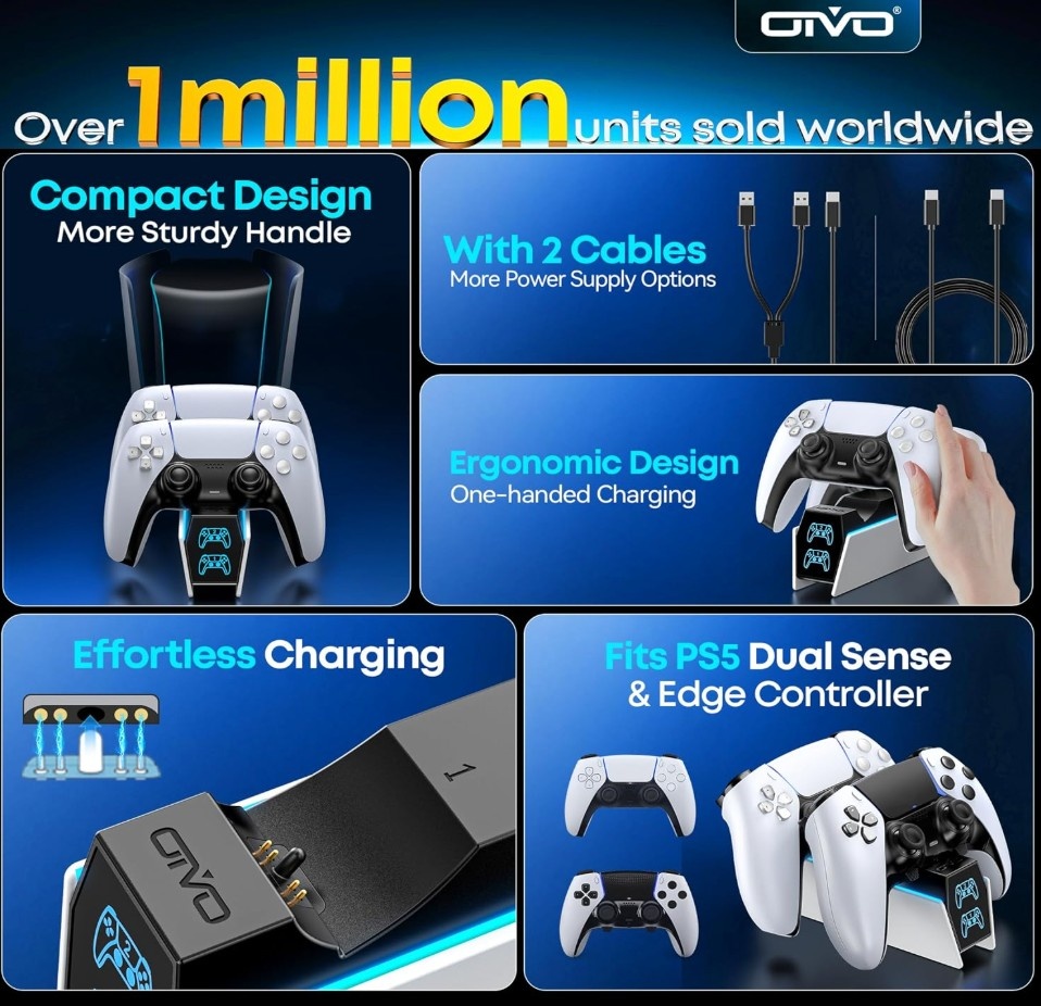 Brand New | OIVO PS5 Controller Charger 🏆 - photo 3