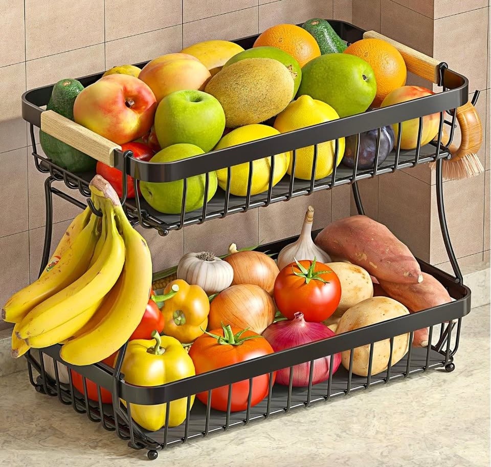 Brand New 2 Tier Fruit Basket with Banana Hangers 🏆