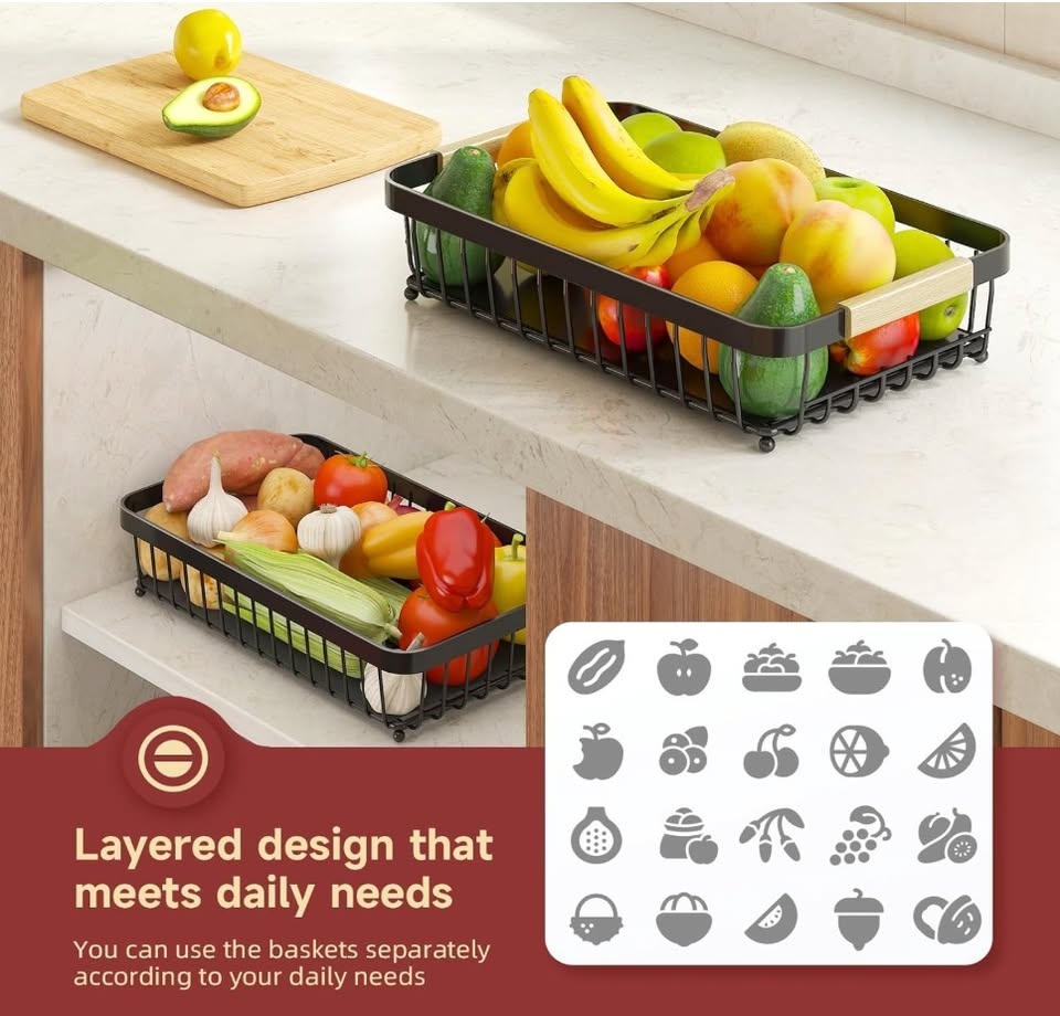 Brand New 2 Tier Fruit Basket with Banana Hangers 🏆 - photo 4