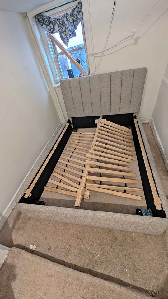 Queen size bed frame with headboard