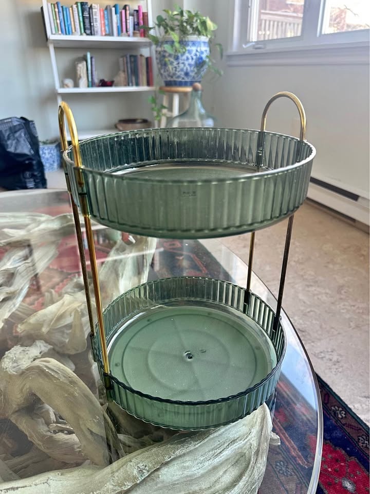 Two tier rotating skincare/makeup organizer