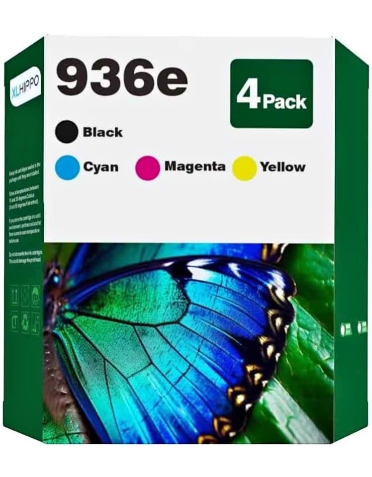 4 Pack 936e Ink Cartridges for HP Printers - New