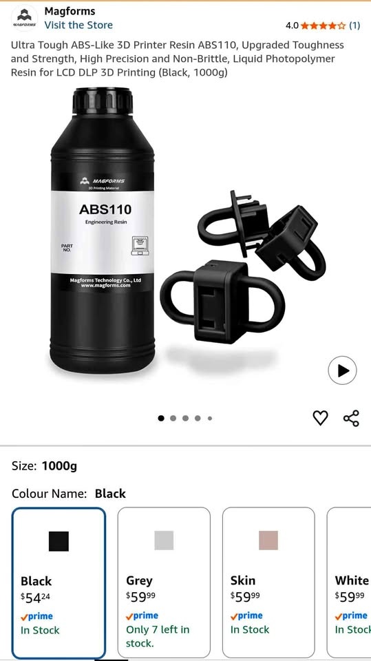 ABS 3D Printer Resin 1000g - New