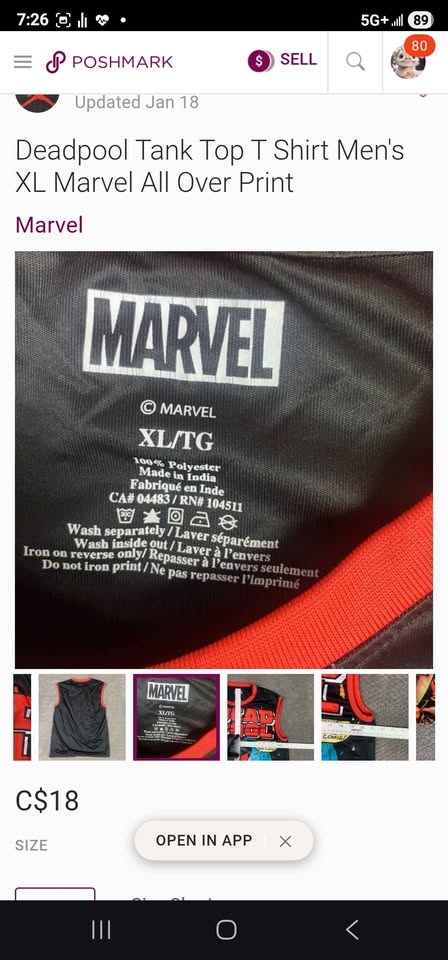 Marvel Deadpool Shirts XL $10 Each - photo 2